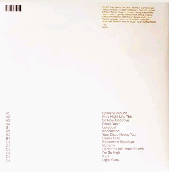 Kylie Minogue - Light Years, LP, Blue Color Vinyl, Used Copy