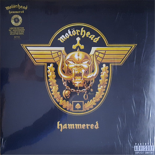 Motörhead – Hammered, LP, Yellow & Black Splatter Color Vinyl, Brand New