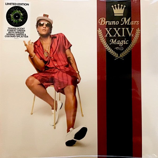 Bruno Mars – XXIVK Magic, LP, Green Translucent w/ Spring Green and Custard Splatter Color Vinyl, Brand New