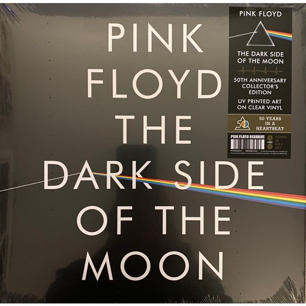 Pink Floyd / The Dark Side Of The Moon, 50th Anniversar, 2LP, Single Sided, Clear Color Vinyl, Brand New