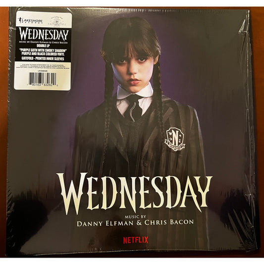 Danny Elfman & Chris Bacon – Wednesday, 2LP, Purple And Black Color Vinyl, Brand New