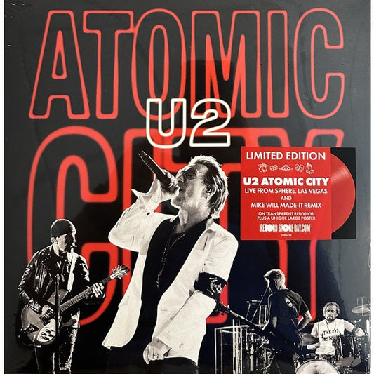U2 – Atomic City, EP, 10", Red Color Vinyl, Brand New