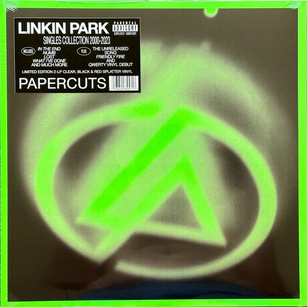 Linkin Park – Papercuts, 2LP, Clear with Red / Black Splatter Color Vinyl, Brand New